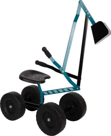 small foot vaikiškas pedalinis ekskavatorius su ratais, mėlynas