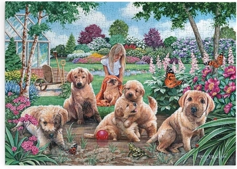 House of Puzzles Puzzle Playing Puppies 500 Large Pieces