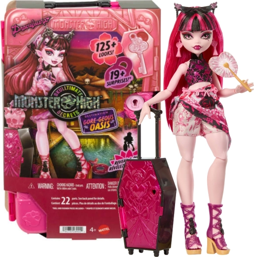 Monster High Draculaura kelioninis rinkinys su staigmenomis 28 cm
