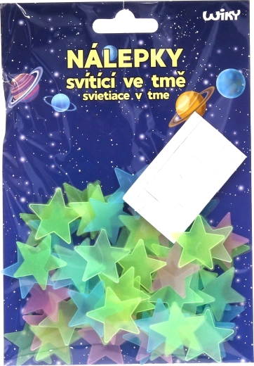 Šviečiančios lipdukai tamsoje – žvaigždės, 60 vnt.