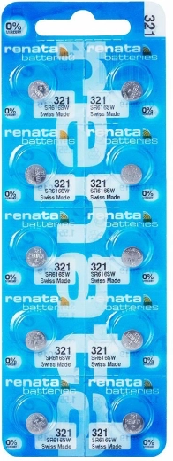 Renata 321 button cell battery 1.55 V 6.8 × 1.65 mm – pack of 10