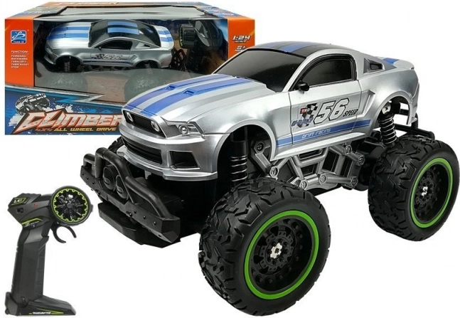 RC bekelinis automobilis su dideliais ratais 1:24 – Stříbrná