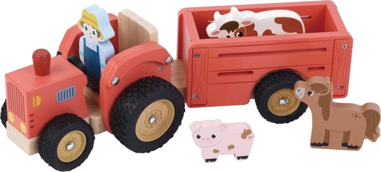 2Kids Toys medinis traktorius su priekaba ir figūrėlėmis