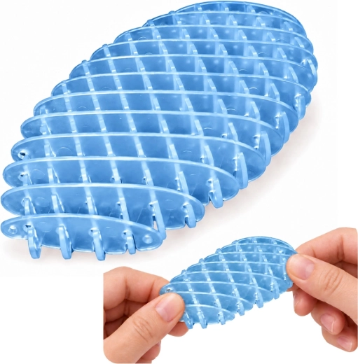 Mėlynas permatomas antistresinis fidget žaislas, 5 cm