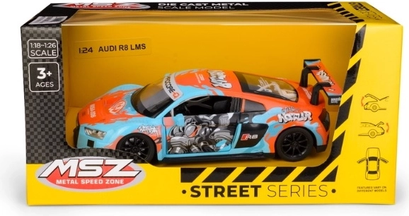 MSZ Audi R8 LMS WASA blue car model in 1:24 scale