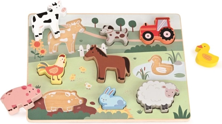 Lelin wooden 3D Farm puzzle with figurines