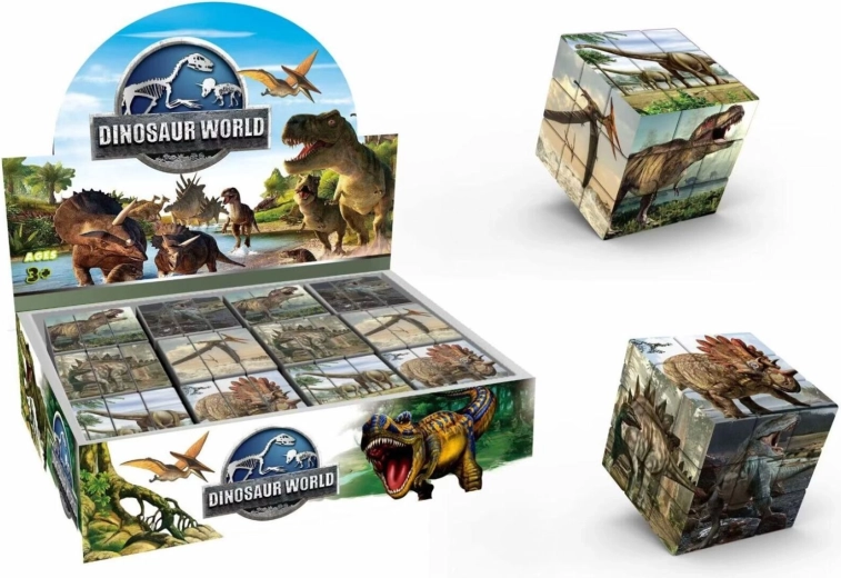 Dinozaurų paveikslėlių dėlionė 3x3x3 – 1 vnt.