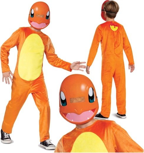 Children's Pokémon Charmander kigurumi costume with mask for height 137–149 cm