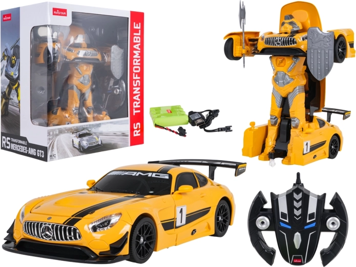 RC car and robot 2-in-1 Rastar Mercedes-AMG GT3 1:14 yellow