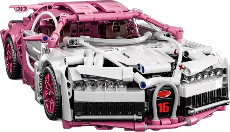 Pink Sports Car Building Kit, 1132 Pieces