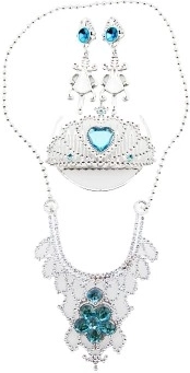 Vaikiškas grožio rinkinys su karūna, vėriniu ir auskarais