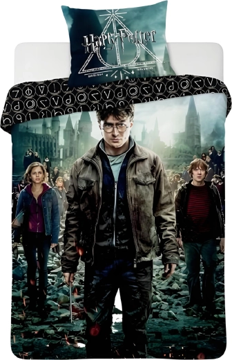 Harry Potter Deathly Hallows Dark Cotton Bedding 140 × 200 cm