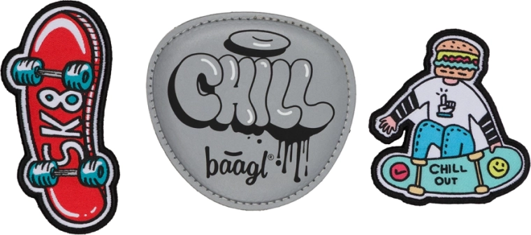 Keičiami ženkliukai BAAGL Baaglies – 3 vnt. rinkinys Chill Skate