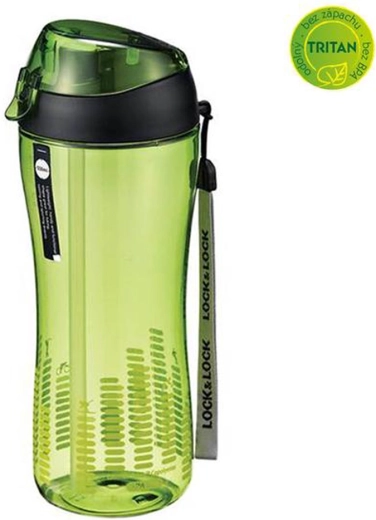 Sportinis buteliukas su užrakinamu (lock) dangteliu 550 ml su silikoniniu šiaudeliu – žalias