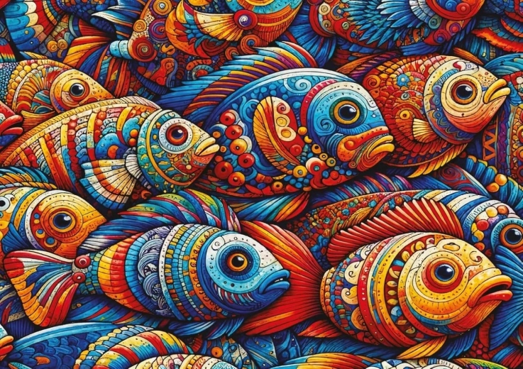 Dėlionė ART PUZZLE „Mozaikinės žuvys“ (1000 dalių)