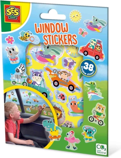 Kelioninis žaidimas – langų lipdukų rinkinys, mix 38 vnt.