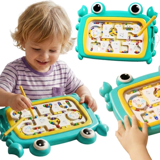 Woopie Montessori magnetinis labirintas „Krabas“, turkio spalvos