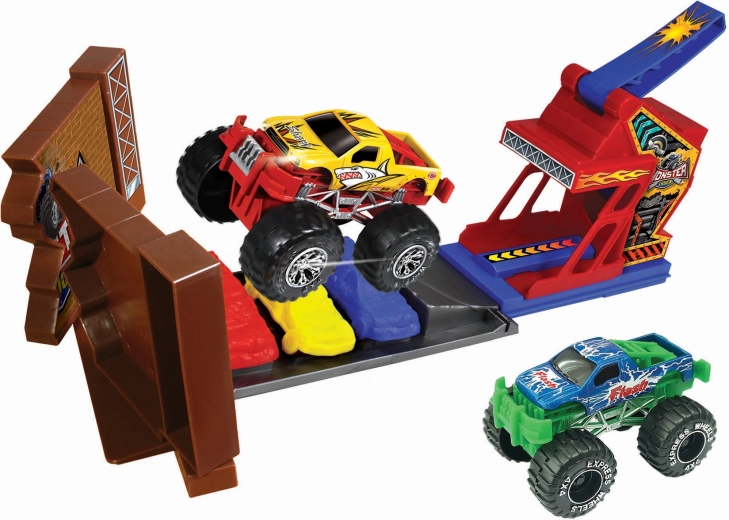 Monster Truck stunt track with 2 metal cars