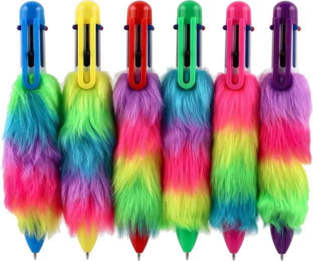 Teddies colorful plush pen with tassels