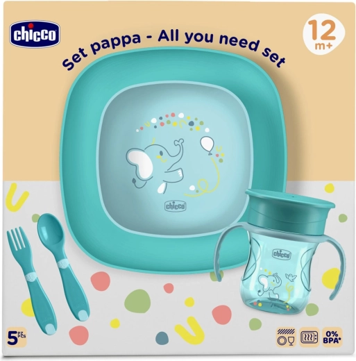 Chicco valgymo rinkinys vaikams nuo 12 mėn. + mėlynas