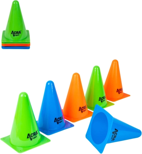 ACRA colorful training cones 18 cm - 6 pcs