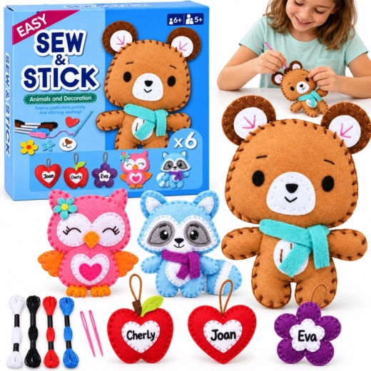 Creative Felt Sewing and Gluing Kit – 6 Decorations