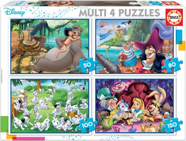 Educa dėlionė „Disney pasakos“ 4 viename