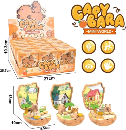Kapibaros figurėlė dėžutėje – 10 cm rinkinys