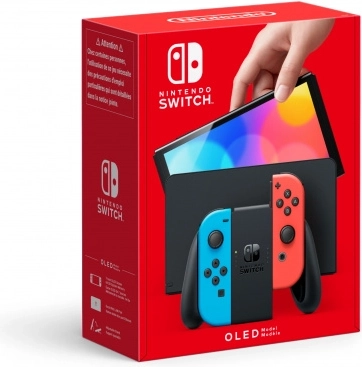 Nintendo Switch OLED model neon blue and red