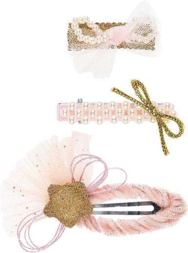 Souza! Hanna set of hair clips and claw clips with stars, gold - 3 pieces