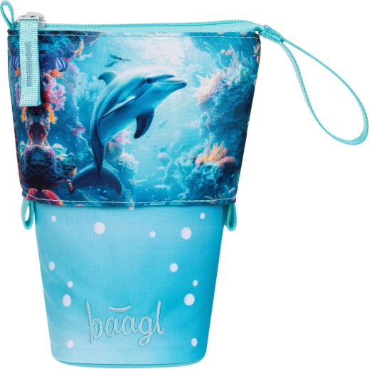Mokyklinis pieštukų dėklas su delfino motyvu BAAGL GRS