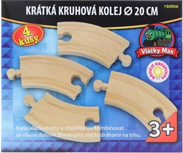 Vláčky Max trumpos lenktos bėgių dalys – 4 vnt.