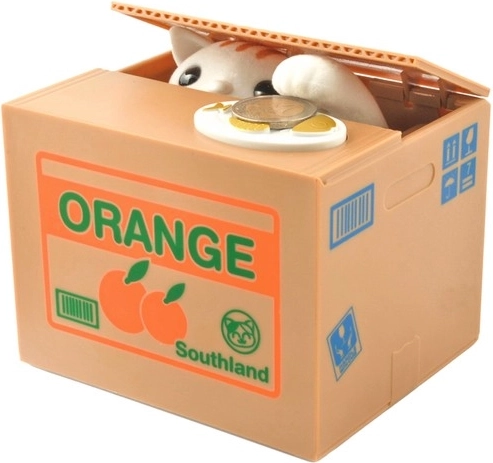 Interaktyvi taupyklė su kate – monetų dėžutė