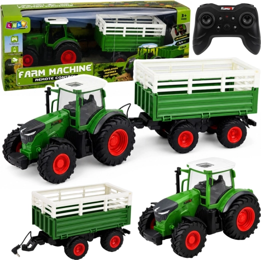 Remote-Control Tractor with Tipping Trailer 1:24 with Lights