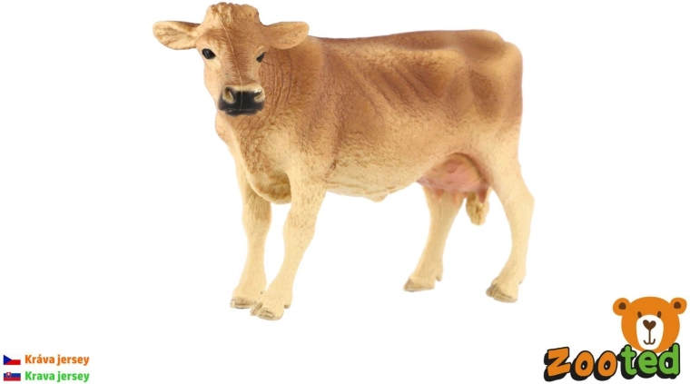 Realistic Jersey Cow Model Plastic 13 cm