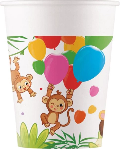 Popieriniai puodeliai „Džiunglės“ 200 ml, 8 vnt.