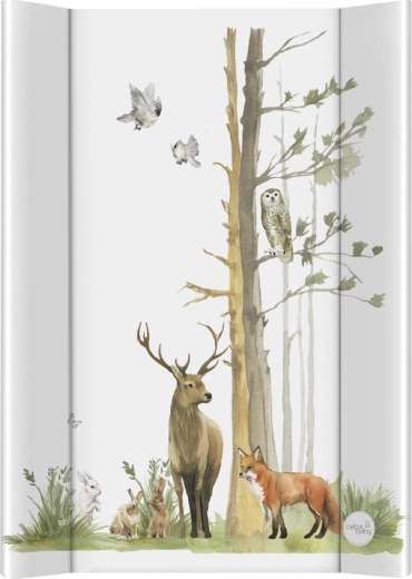 Ceba Baby minkštas vystymo kilimėlis su šoniniais kraštais Basic Woodland 50 × 70 cm