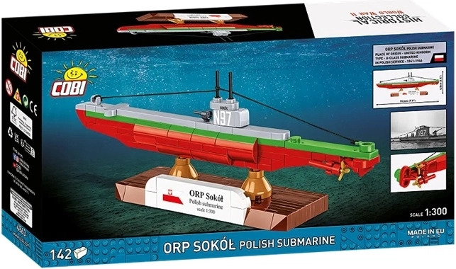 Cobi WWII ORP Sokół lenkų povandeninis laivas 1:300