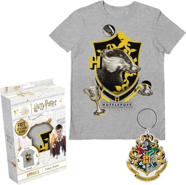 marškinėliai Harry Potter Hufflepuff dovanų dėžutėje – dydis S