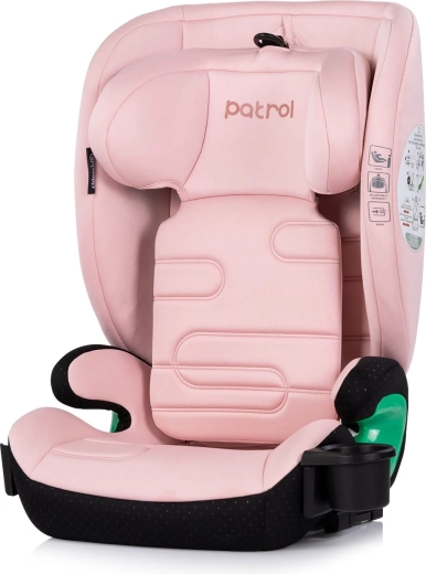 Automobilinė kėdutė Chipolino Patrol i-Size ISOFIX, pudrinė rožinė, 100–150 cm