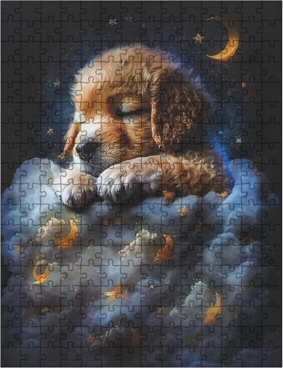 300-Piece Puzzle – Puppy in the Clouds