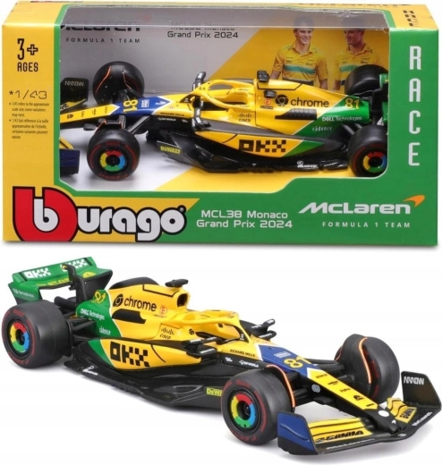 Bburago RACE Formulė F1 McLaren MCL38 2024 Senna Edition 1:43 Oscar Piastri #81
