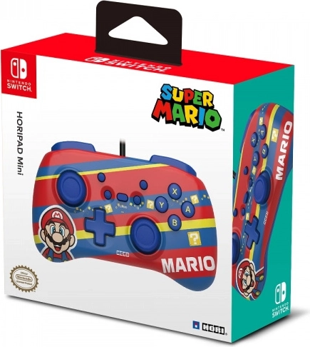 Kompaktiškas laidinis valdiklis HORIPAD Mini, skirtas Nintendo Switch, „Super Mario“ – Raudona