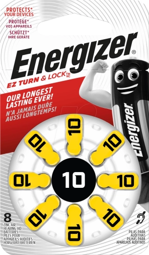 Energizer hearing aid batteries size 10 - 8 pcs