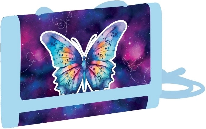 Children’s fabric wallet Butterfly for neck with hook-and-loop closure