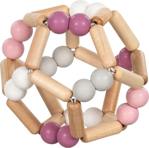 Goki baby sensorinis žiedas su elastiniu kamuoliuku, rožinis – 1 vnt.