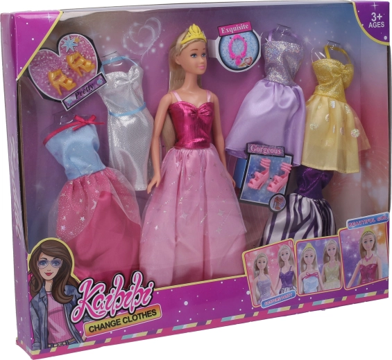Princess Doll with Dress-Up Set, 30 cm