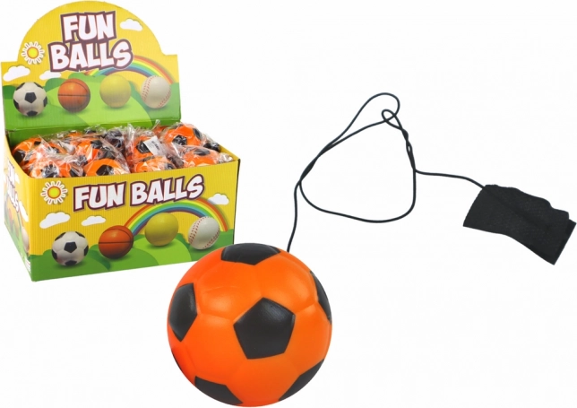 Futbolo kamuoliukas su guma jo-jo 6 cm, oranžinis