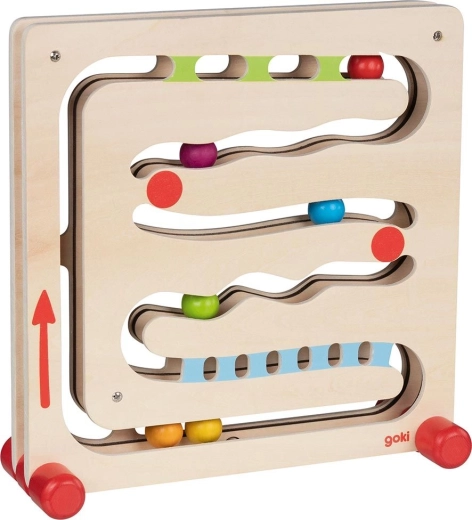 GOKI marble run with rainbow marbles