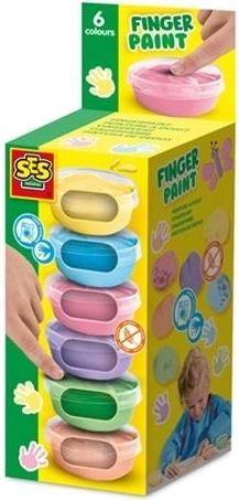 SES Creative pasteliniai dažai piešimui pirštais 6 vnt. (45 ml)